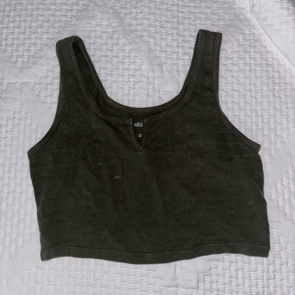 Wild Fable Dark Green Crop Top